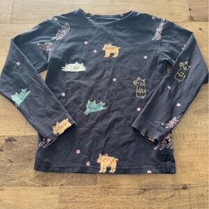 Souris Mini Kids Long-Sleeve gray Cat novelty Print Top size 6 years